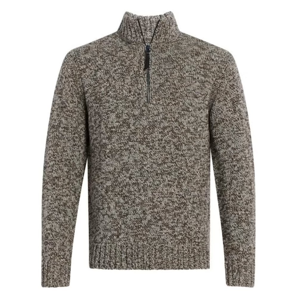 Woolrich  Eco Rich Woodward Half Zip Wool Sweater in Hazelnut Size XL